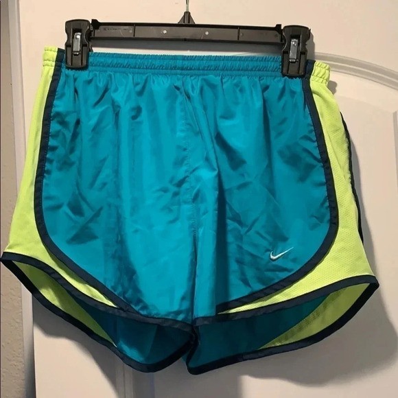 Nike Dri-Fit Running Shorts Medium Green/Yellow - Picture 1 of 5